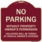 Signmission No Parking w/o Property Owners Permission Violators Towed Vehicle Own Alum, 18" x 18", BU-1818-23635 A-DES-BU-1818-23635 - alternate 1